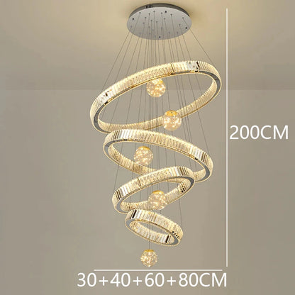 Crystal staircase chandelier for duplex living room