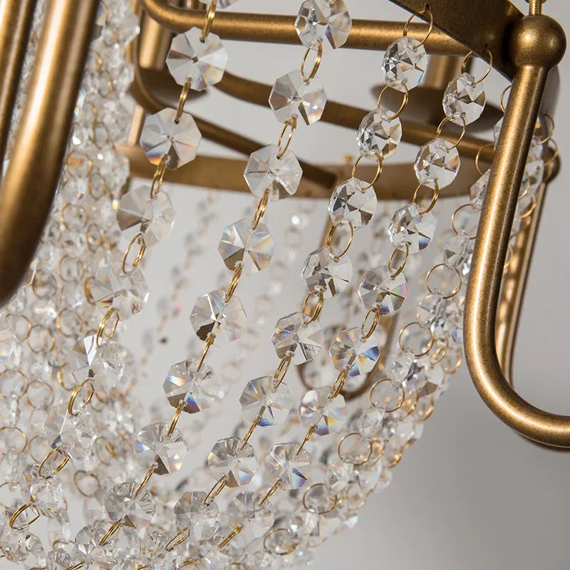 Vintage bronze crystal room chandelier