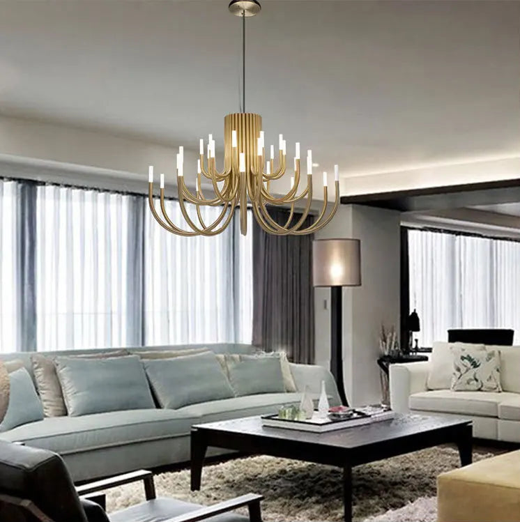 Minimalist linear chandelier for dining room