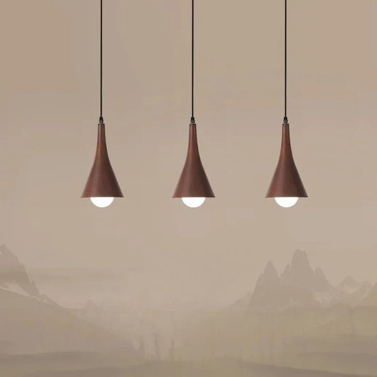 Walnut pendant light for living and dining room