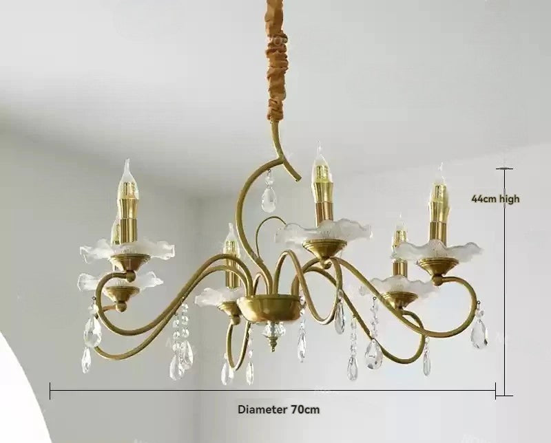 Crystal tiered chandelier for living room