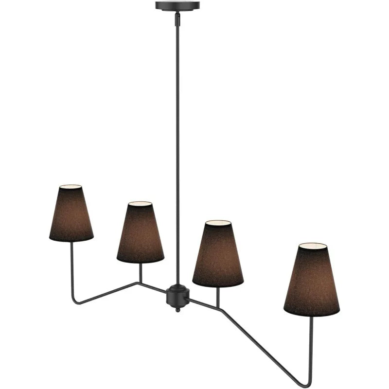 Linen drum island chandelier