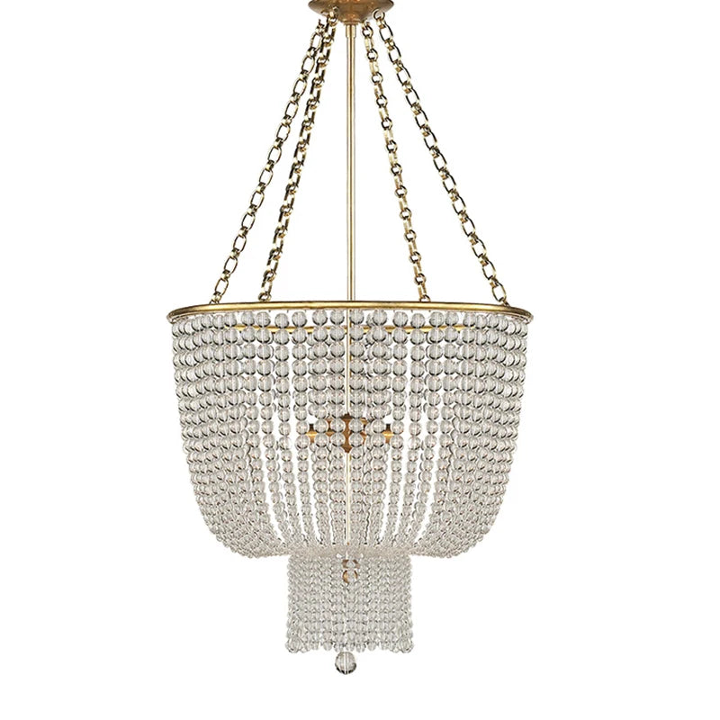 Tiered beaded chandelier for palace