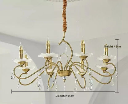 Crystal tiered chandelier for living room