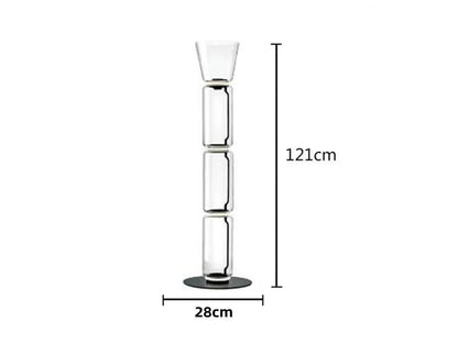 Model B 4-section Italian glass floor lamp – nordic minimalist design with 121cm height and 15W LED lighting.