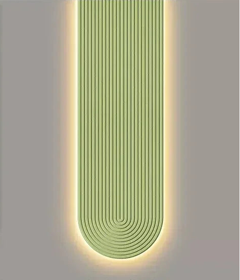 Minimalistische wandlamp met muurschildering