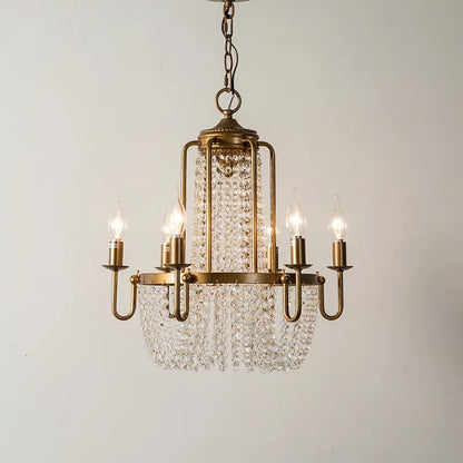 Vintage bronze crystal room chandelier