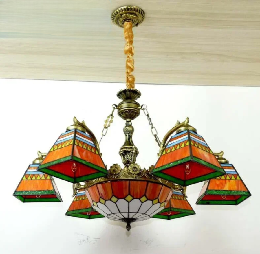 Tiffany style stained glass pendant