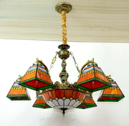 Tiffany style stained glass pendant