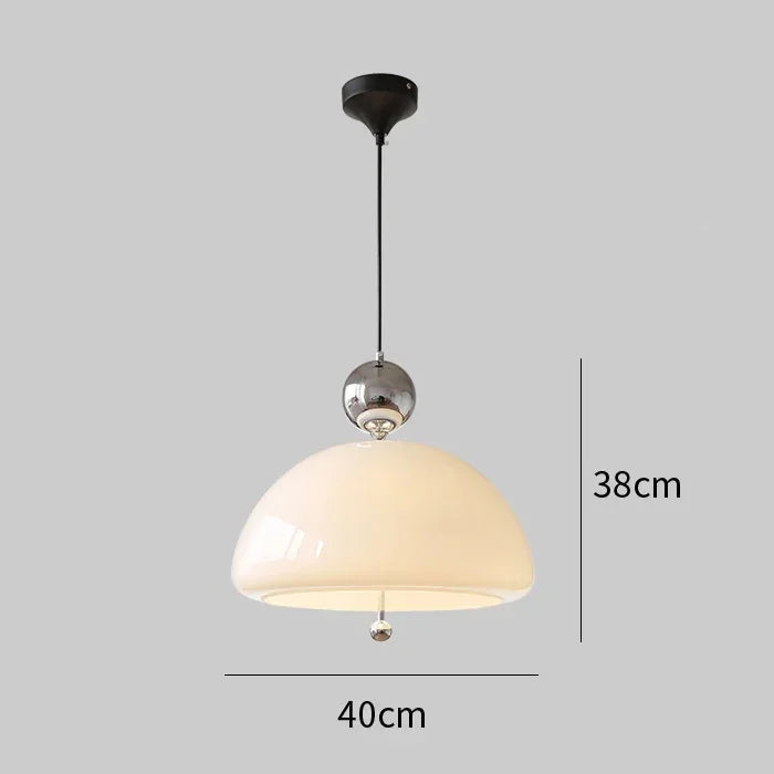 Chrome-accented Medieval Chandelier Pendant Light with cream dome, 40cm wide and 150cm hanging length for stylish interiors.