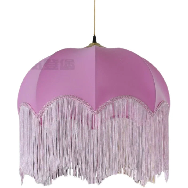 French retro tassel fabric chandelier