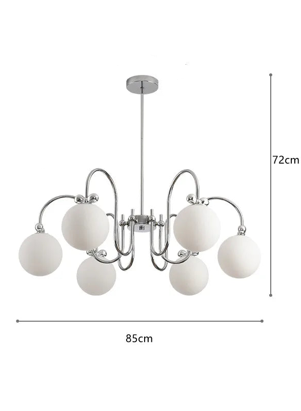 Cremefarbener Glas-Kronleuchter