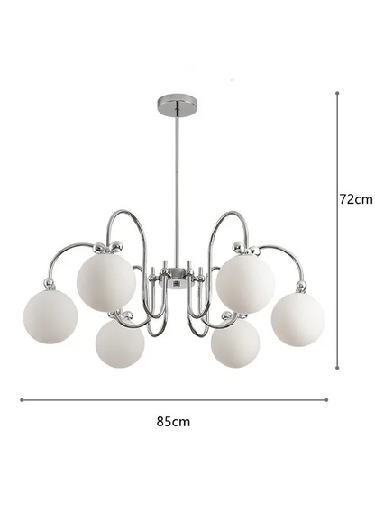 Cremefarbener Glas-Kronleuchter