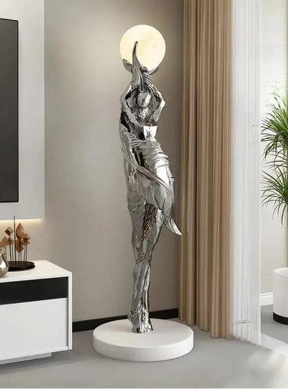 Sculptural humanoid floor lamp