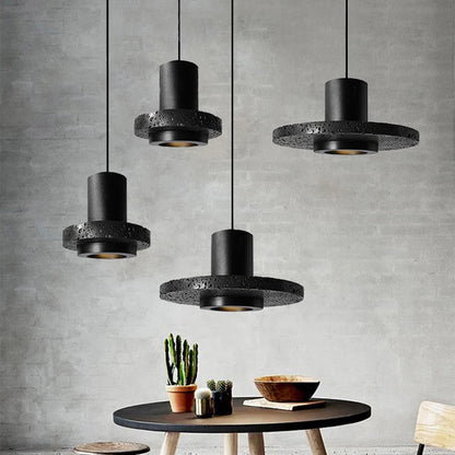 LUXELY nordic creative black travertine stone pendant light