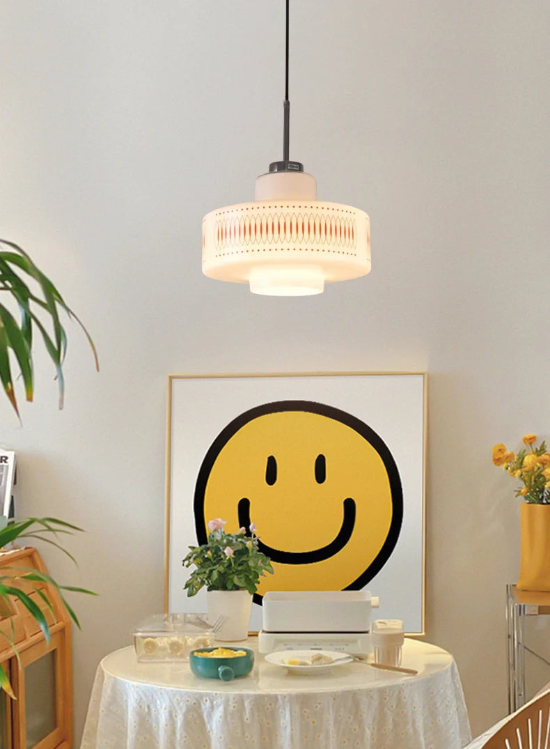 Suspension en verre blanc pour chambre à coucher et bar