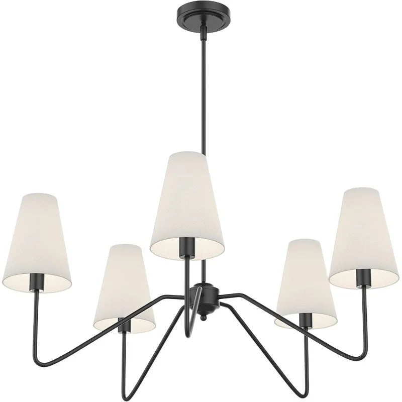 Linen drum island chandelier
