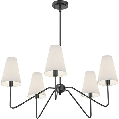 Linen drum island chandelier