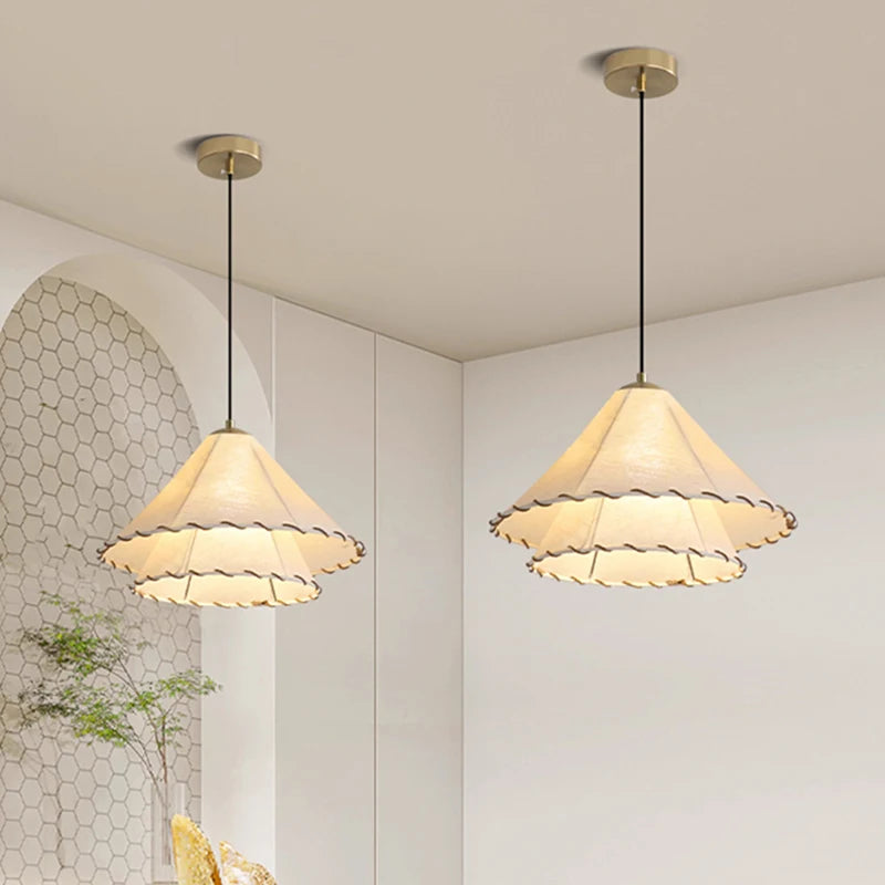 Katoenen linnen hanglamp voor de eetkamer