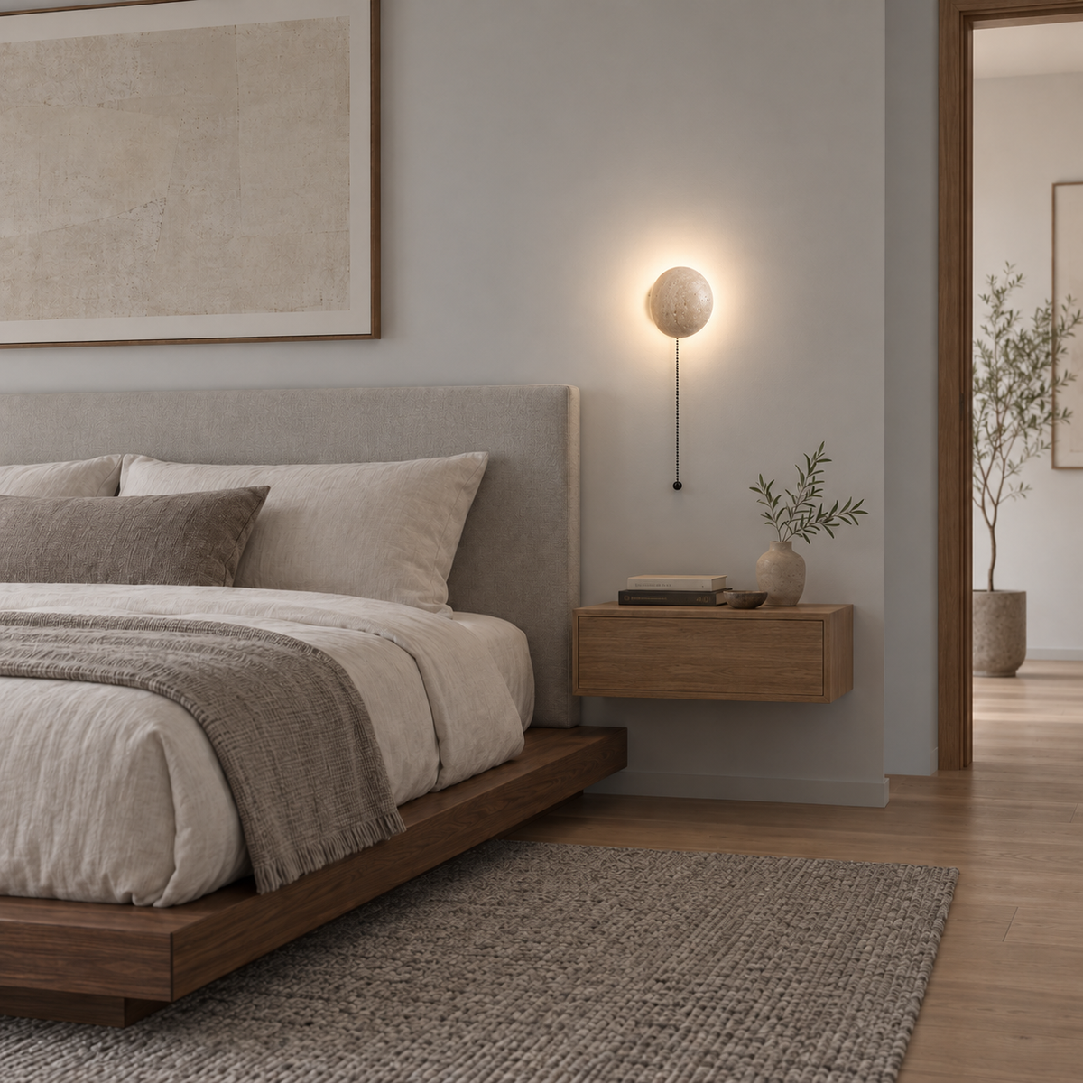 Applique semi ronde en travertin