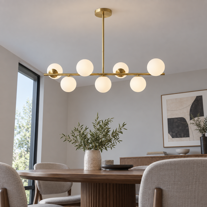 Ljuskrona med nordisk glödlampa för matsal