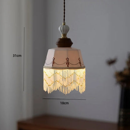 Rose flower white ceramic led pendant for hallway