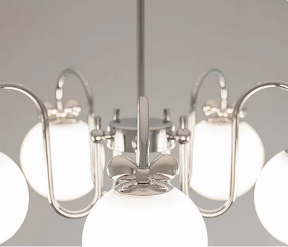 Cremefarbener Glas-Kronleuchter