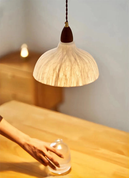 Suspension en papier de riz couleur noyer, style wabi sabi