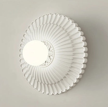 LUXELY milk white french round sconce