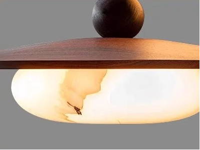 Suspension LED couleur noyer pour table à manger et cuisine