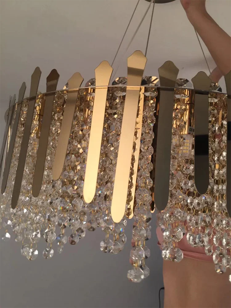 Ronde stalen k9 kristallen hanger