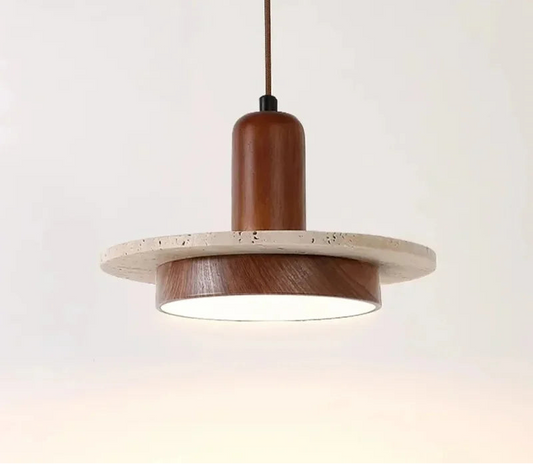 Wabi sabi hanger van natuursteen met houten accent