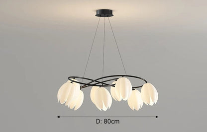 French magnolia glass modern chandelier