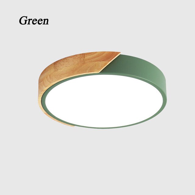 Macaron Wood Minimalist Round LED Ceiling Light