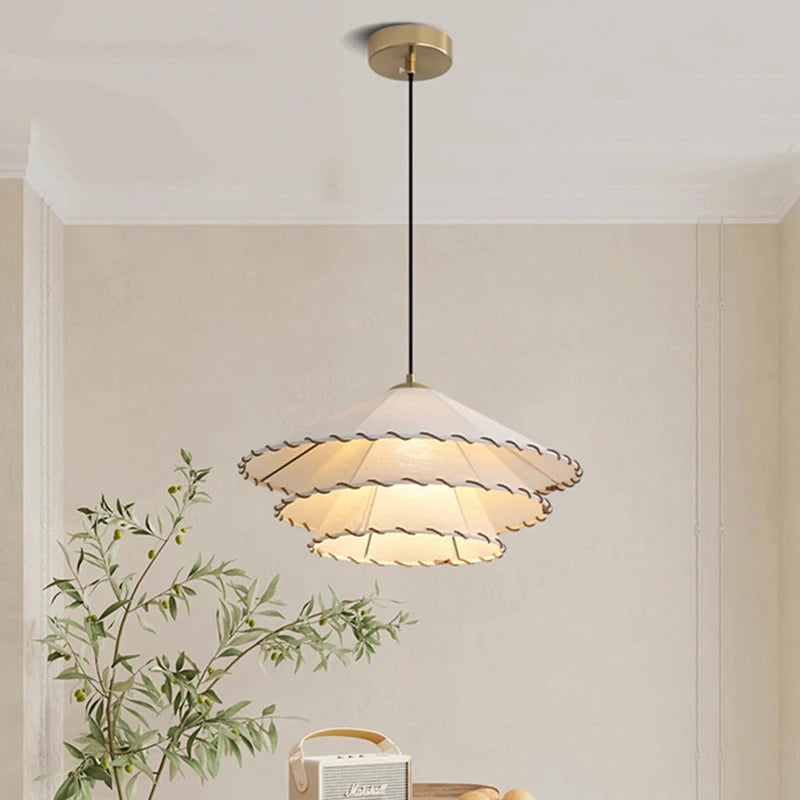 Katoenen linnen hanglamp voor de eetkamer