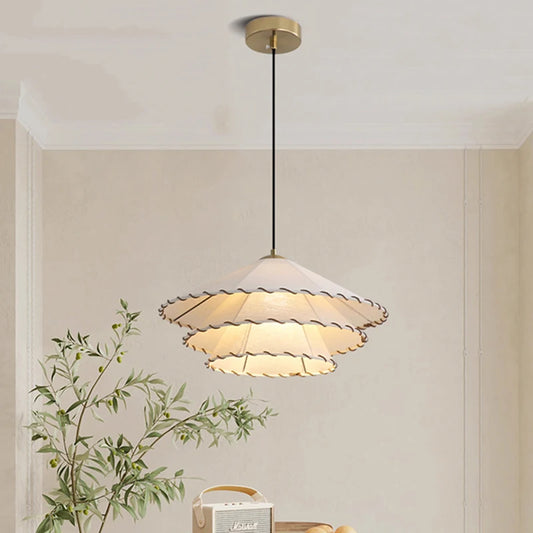 Bomullslinne hatt pendellampa för matsalen