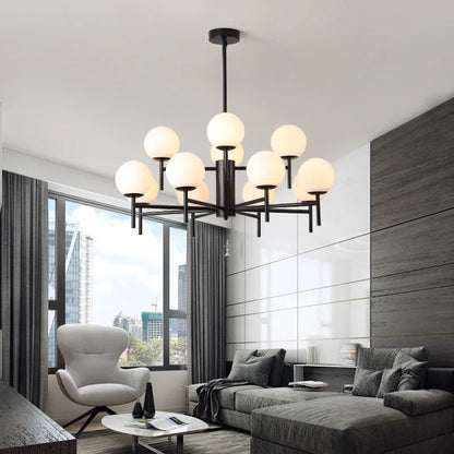 Globe cluster arms chandelier