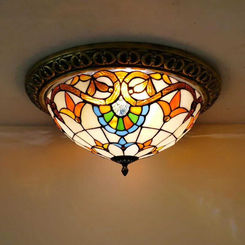 Turkse retro glazen plafondlamp