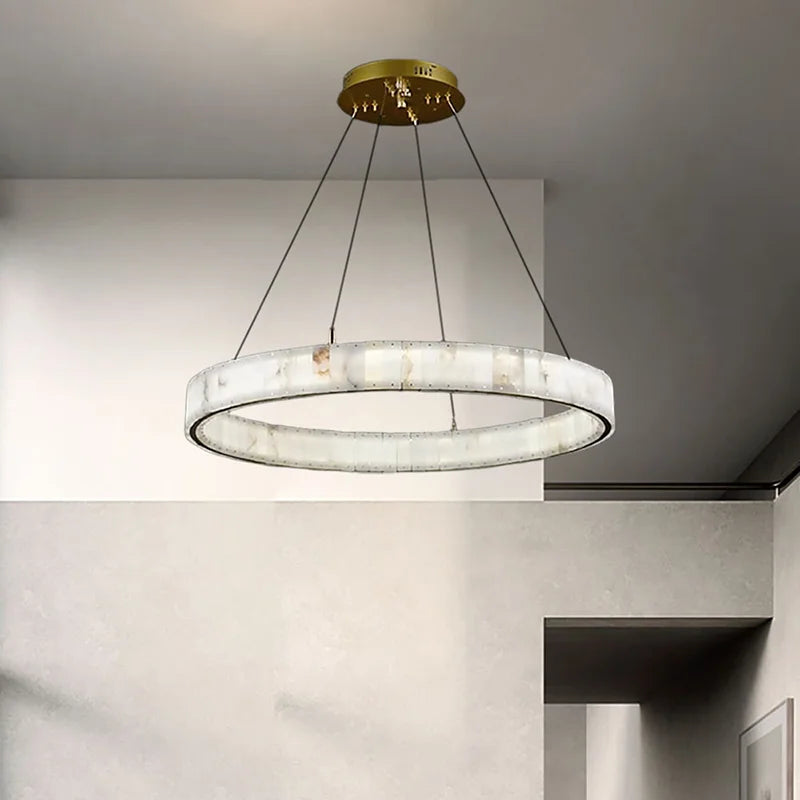Lustre en marbre avec anneaux