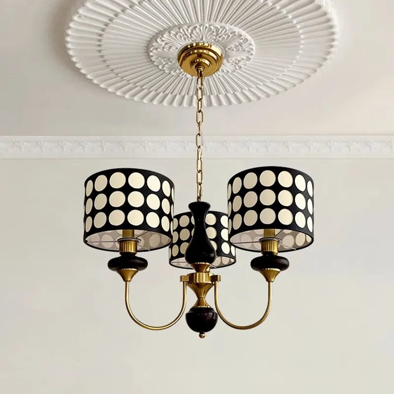 Copper and wrought iron chandelier for dining room