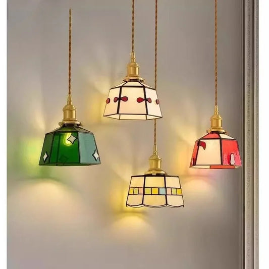 Suspension linéaire en verre rétro pour chambre à coucher et porche