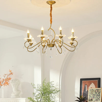 Crystal tiered chandelier for living room