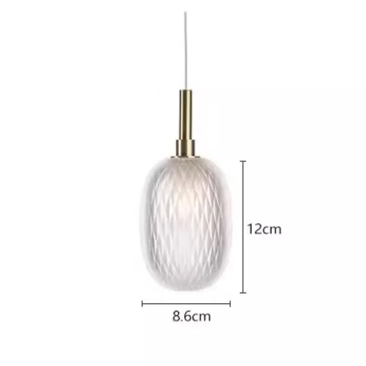 Lustre en verre à LED pour escalier et salon