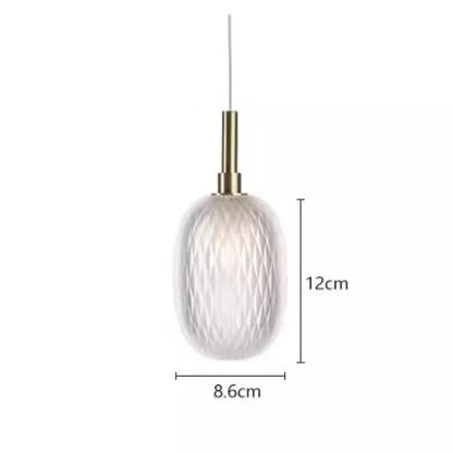 Lustre en verre à LED pour escalier et salon