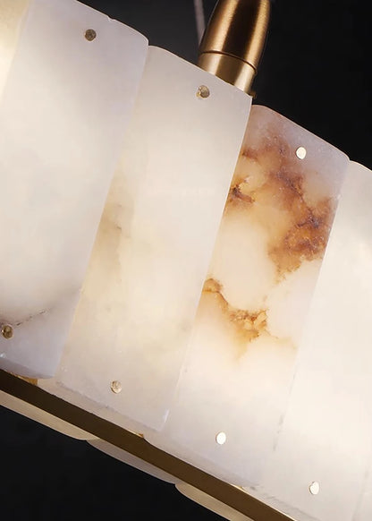 Lustre en marbre avec anneaux