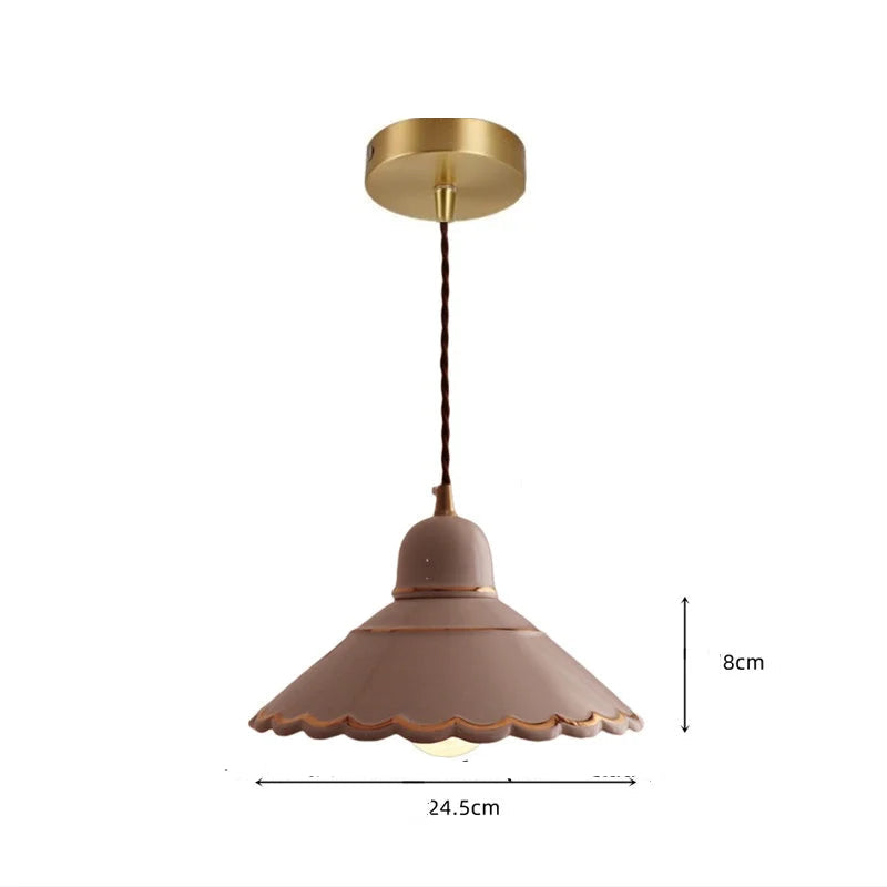 White flower ceramic led pendant light for living room