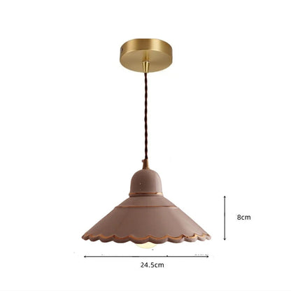 White flower ceramic led pendant light for living room