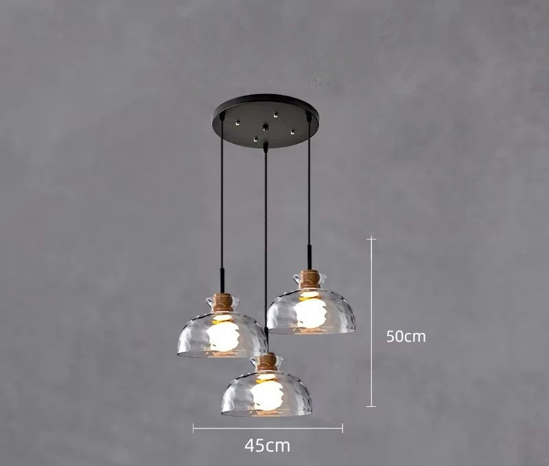 Suspension en verre de style nordique pour îlot de cuisine