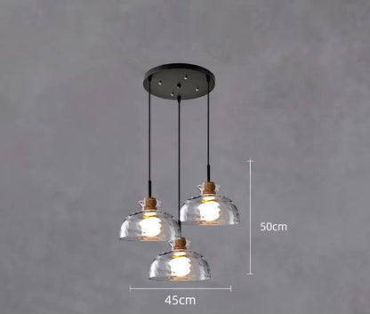 Suspension en verre de style nordique pour îlot de cuisine