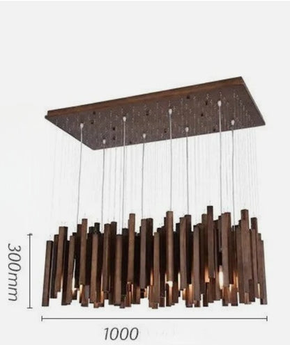 Solid wood LED pendant light for modern design